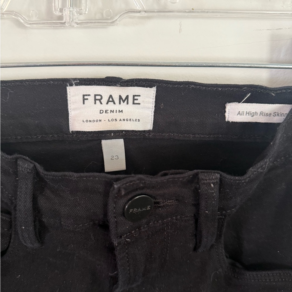 Frame Denim Dark Charcoal High Waist Jeans